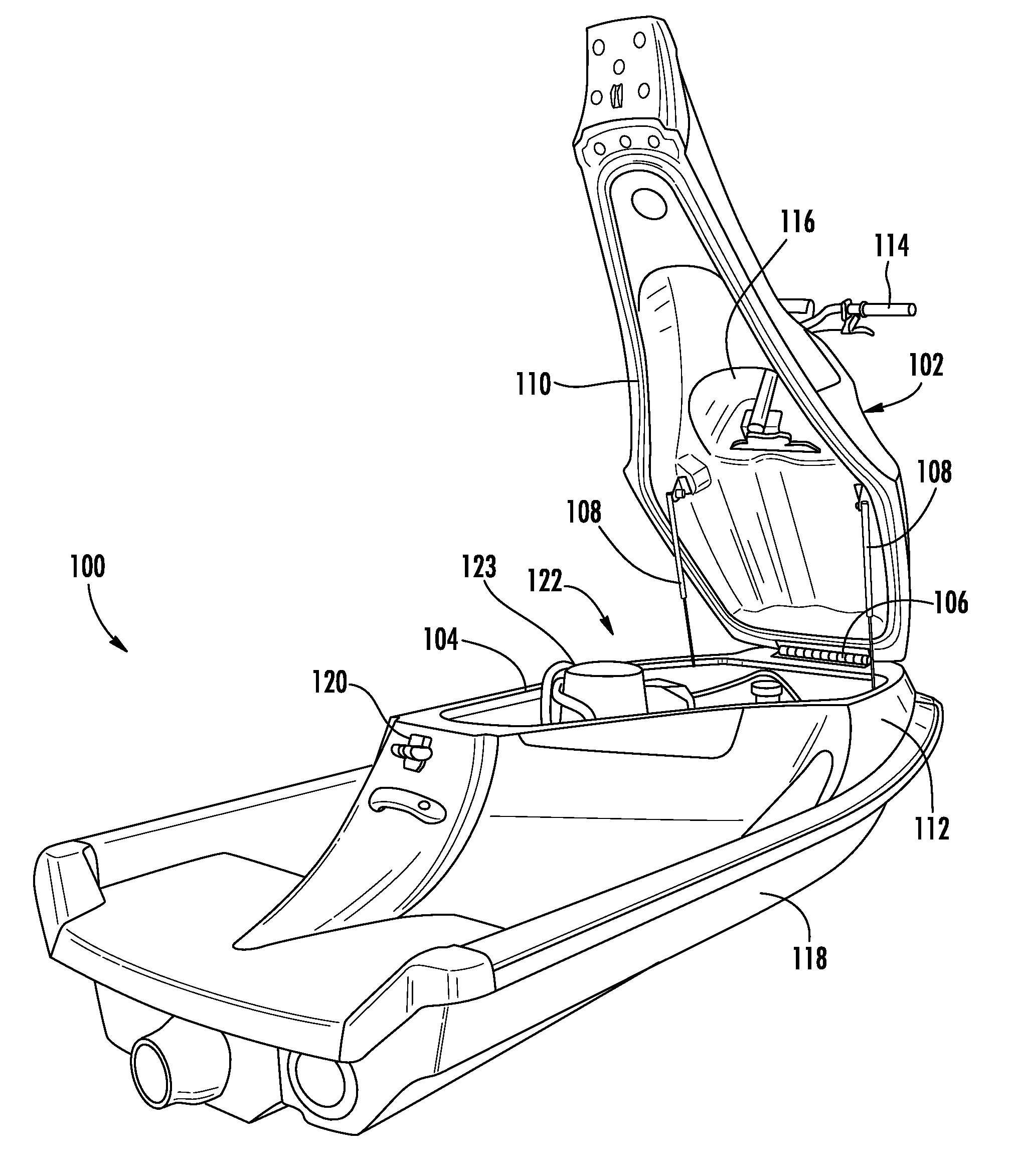 Personal watercraft having a unitary seat and hood assembly