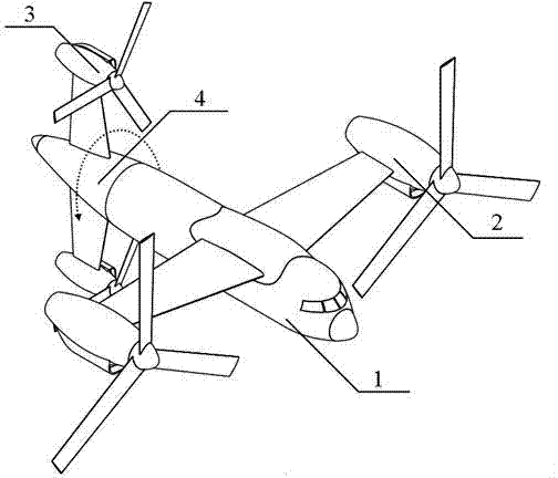 Tilting four-rotor-wing aircraft