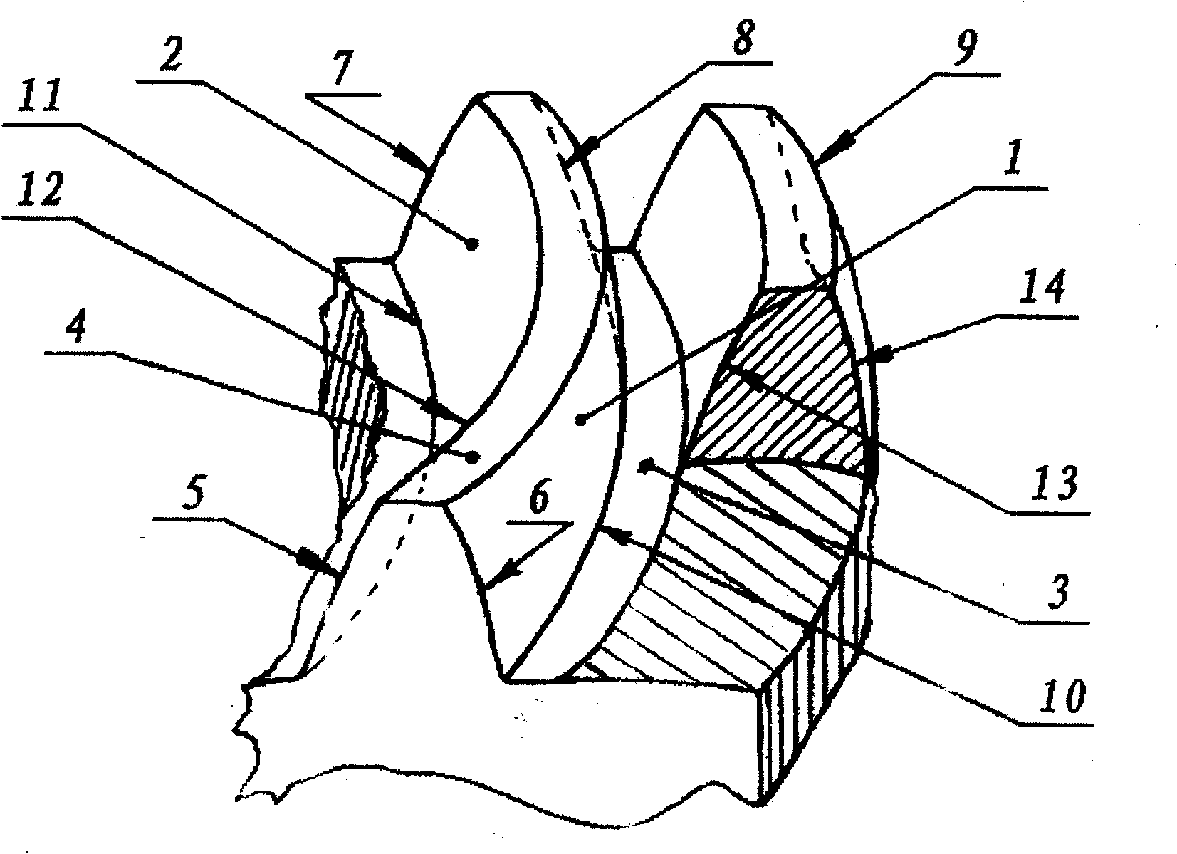 Arc spiral cylindrical gear and arc rack