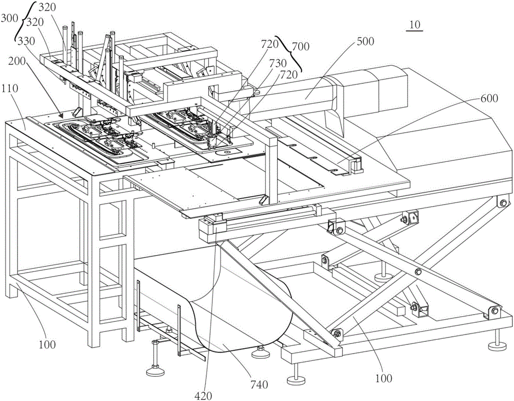 Cut piece overlap positioning mechanism