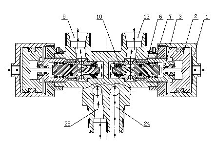 Double two-way stop air-operated cylinder valve