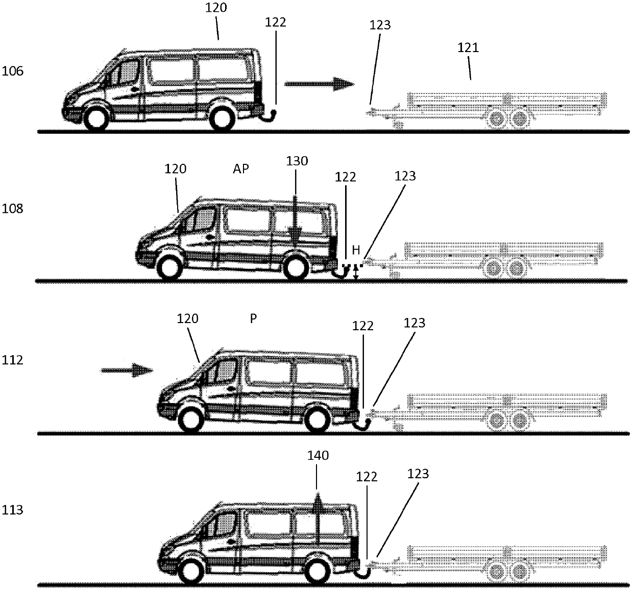 Method and device for coupling a motor vehicle to a trailer