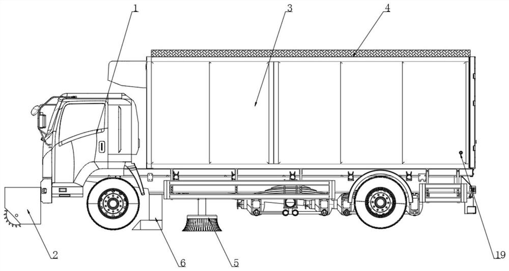 A high-efficiency and energy-saving road snow removal vehicle