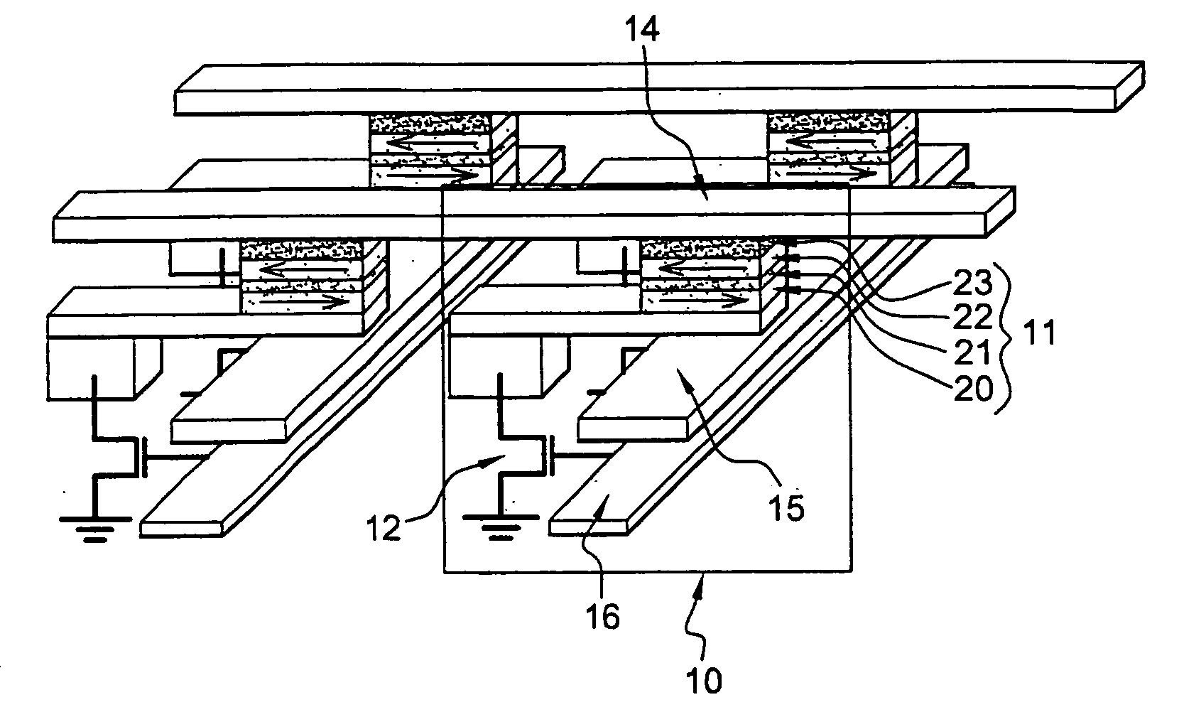 Magnetic memory with a magnetic tunnel junction written in a thermally assisted manner, and method for writing the same