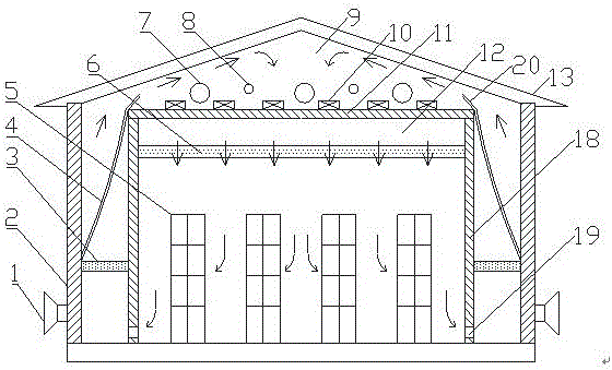 Pre-mixing ventilating type chicken house