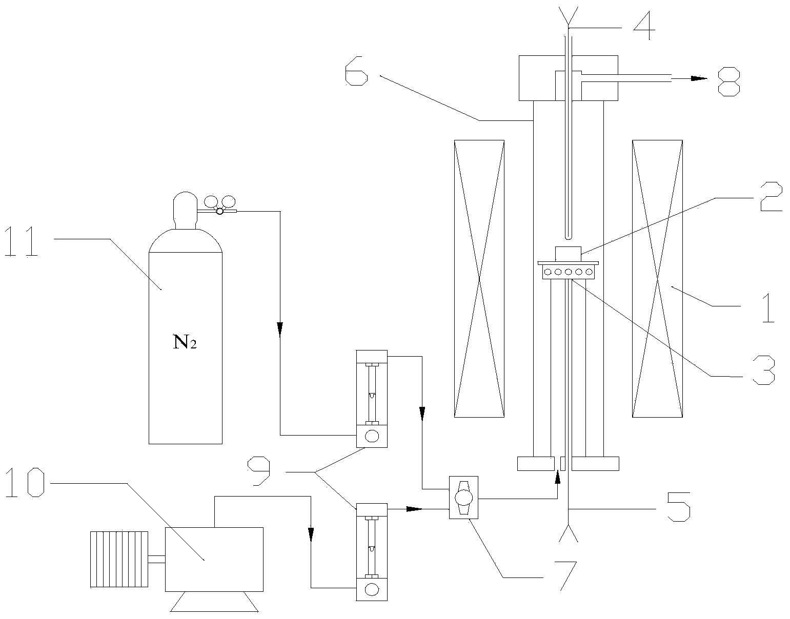 Method and device for testing assimilability of iron ore powder