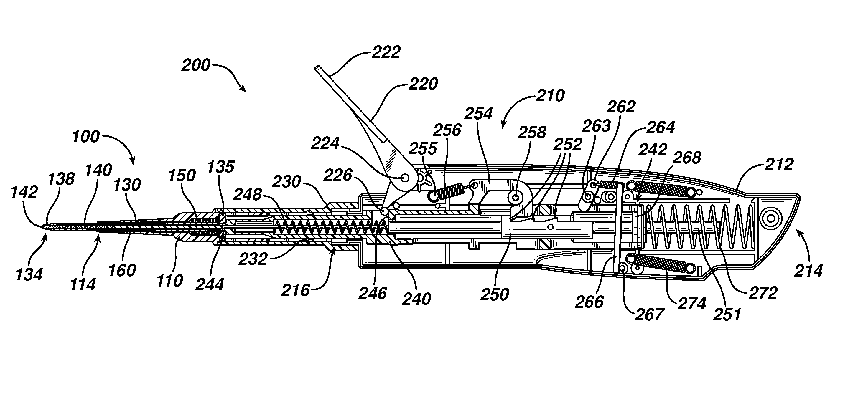 Actuators for device for delivering medicinal implants