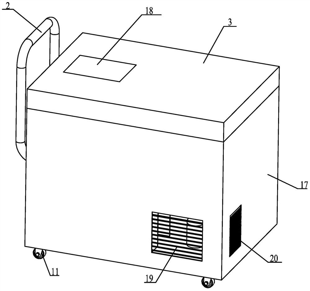 Intelligent conveying system for refrigerated goods with temperature alarm