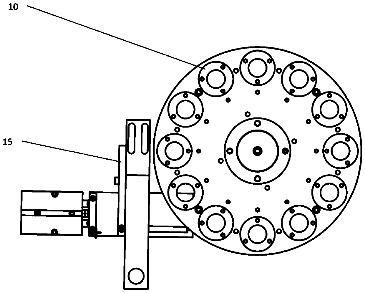 Bottle unscrambler device applied to nuclear waste liquid sample bottles