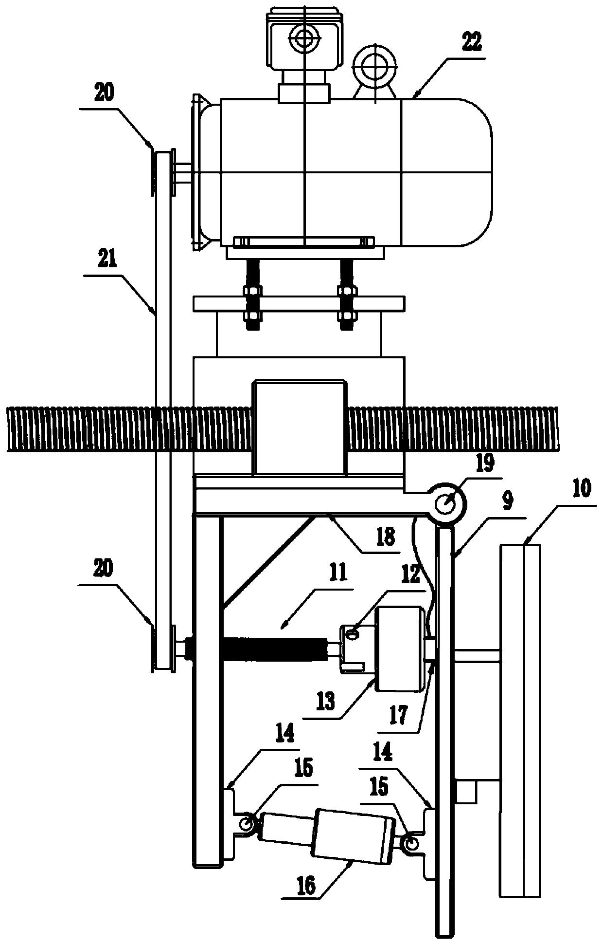 Adjustable stacking and flapping device