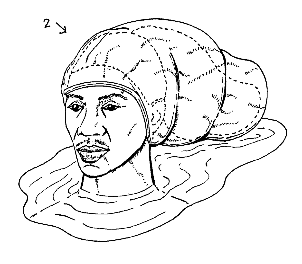 Swim cap for persons with long hair