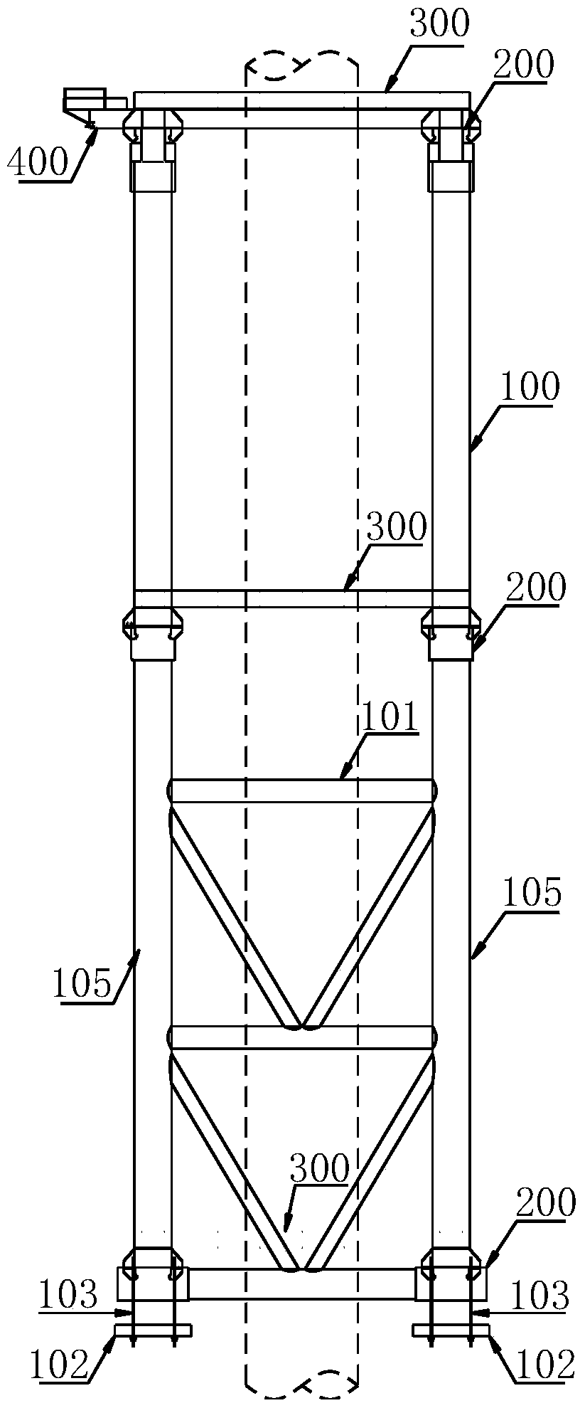 A multi-level guide bracket for oblique insertion and driving of ultra-long diameter piles
