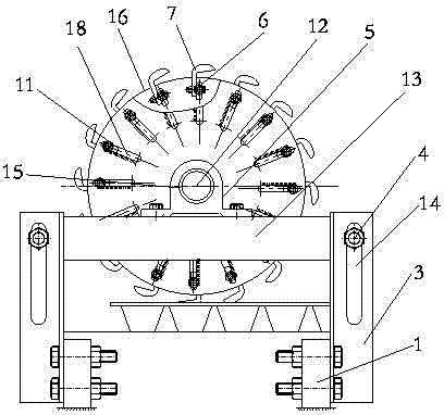 Seedling-raising disk substrate cylinder-type punching and indenting device