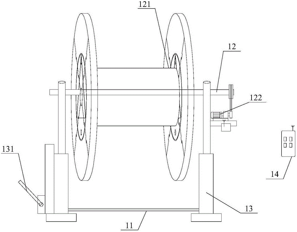 Crossbar-type cable backwinding apparatus