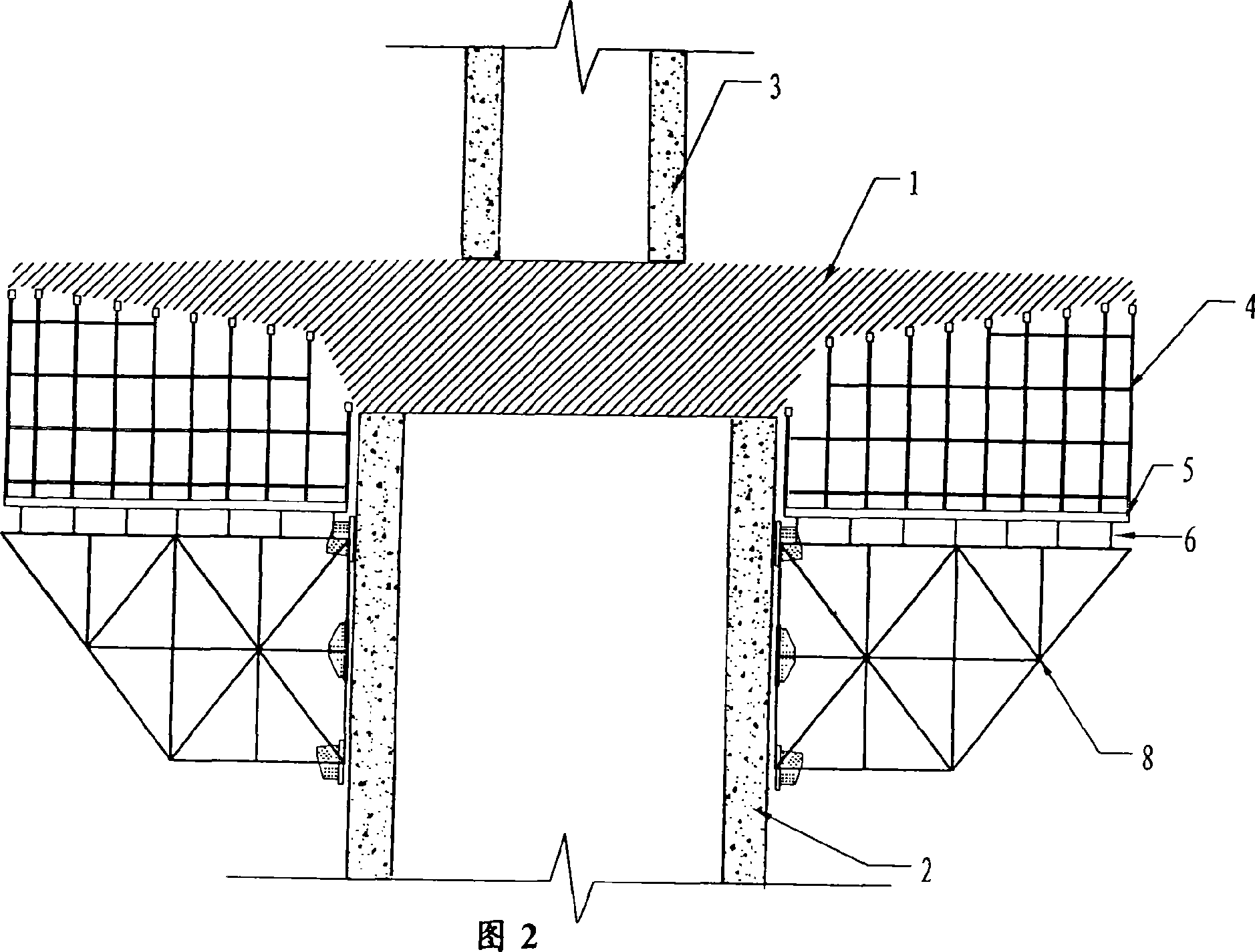 Cast-in-place support for long cantilever No. 0 block of cable-stayed bridge with tower beam consolidation and putting up method