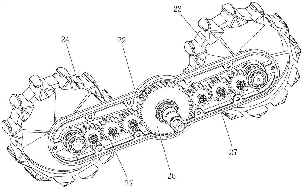 Amphibious robot with wheel fin structure