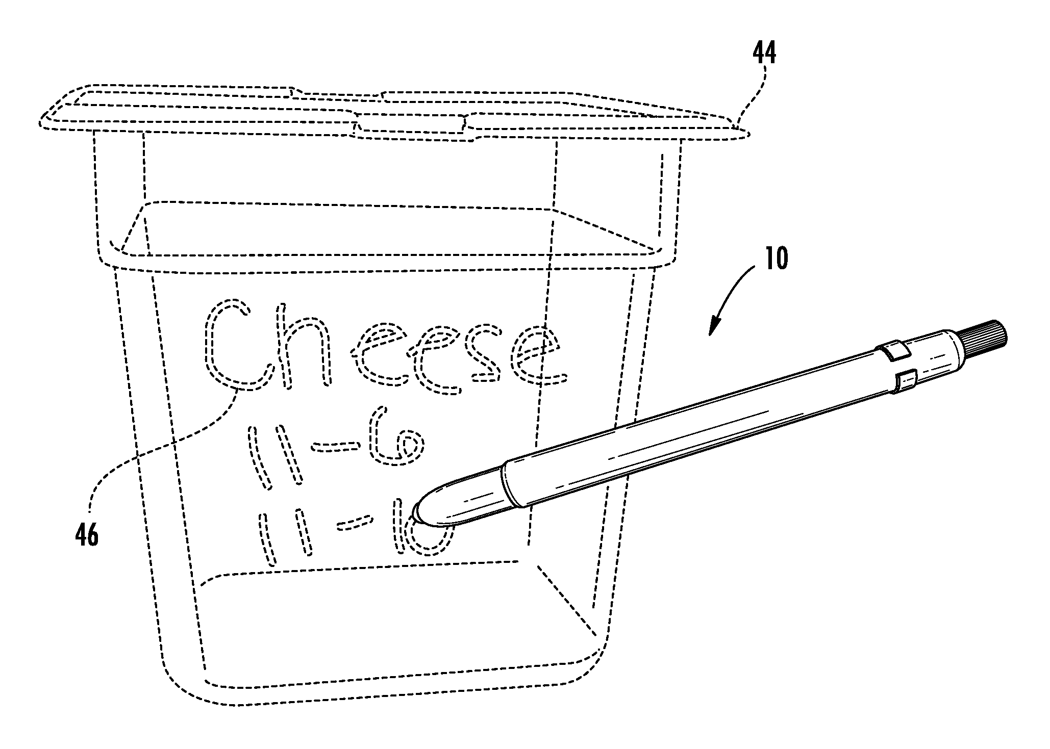 Writing instrument for labeling food containers