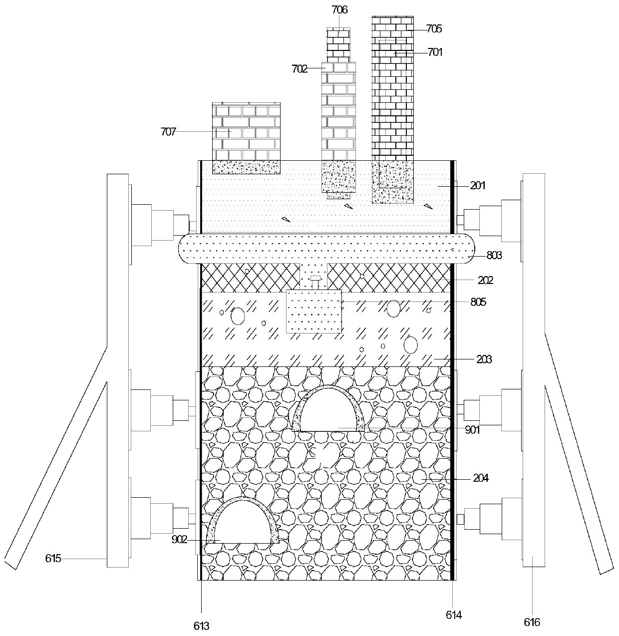 Model experimental device for simulating long-term ground subsidence in high-density urban areas