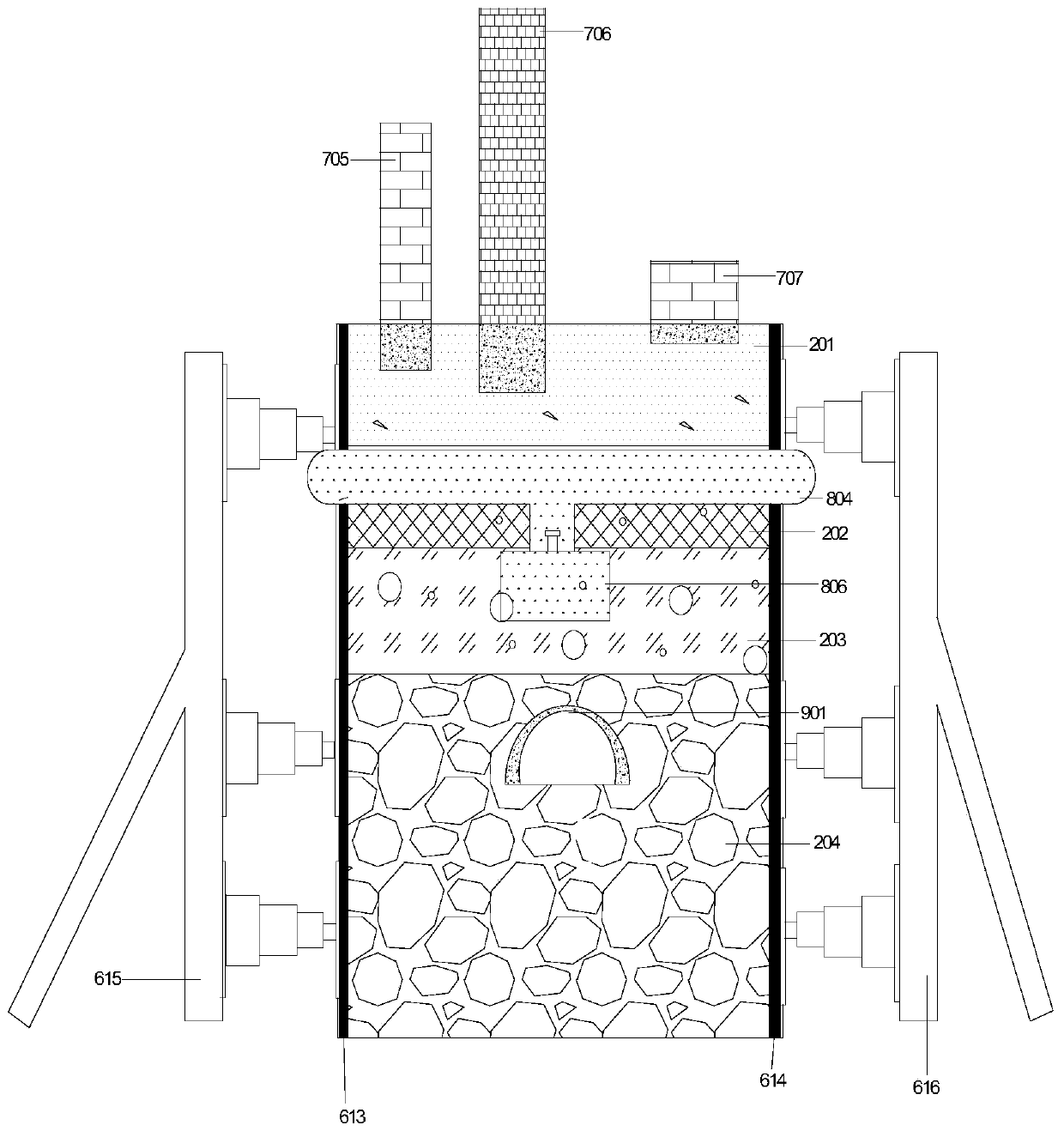 Model experimental device for simulating long-term ground subsidence in high-density urban areas