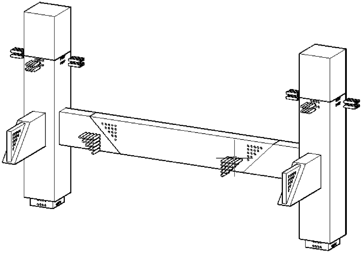 Beam-column joint for fabricated concrete frame structure