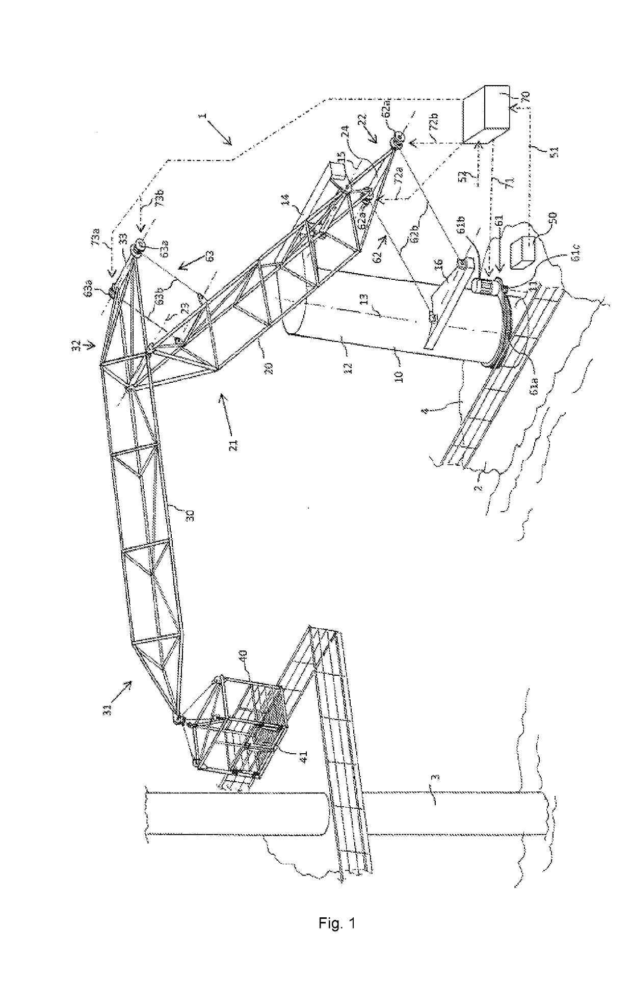 System to transfer people and/or cargo during offshore operations