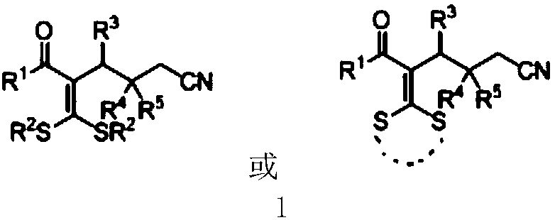 Cyanoalkyl substituted tetra-substituted olefin derivatives and synthesis thereof