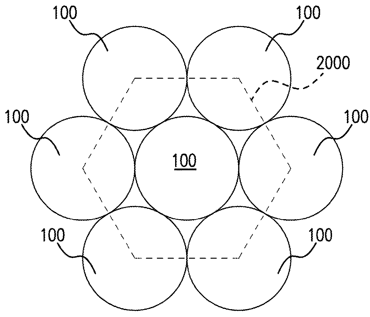 Space-qualified solar cell assembly comprising space-qualified solar cells shaped as a portion of a circle