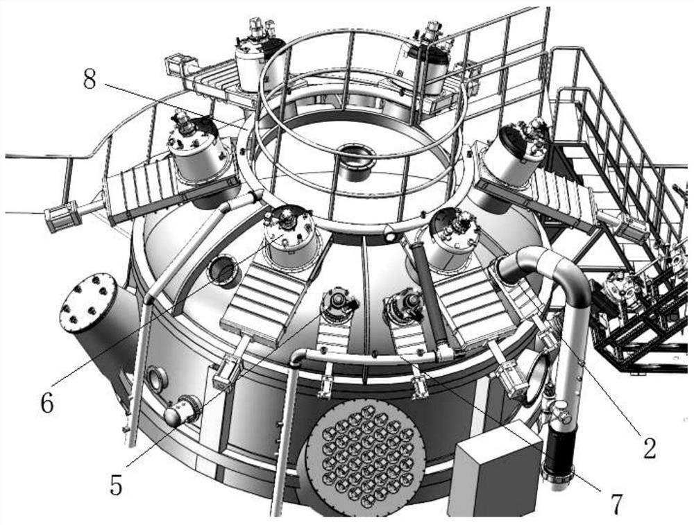 Vacuum system for simulating large dust distribution environment of moon