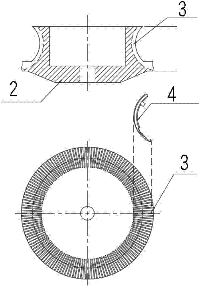 Jacquard knitting structure of arc-shaped knitting track and knitting method