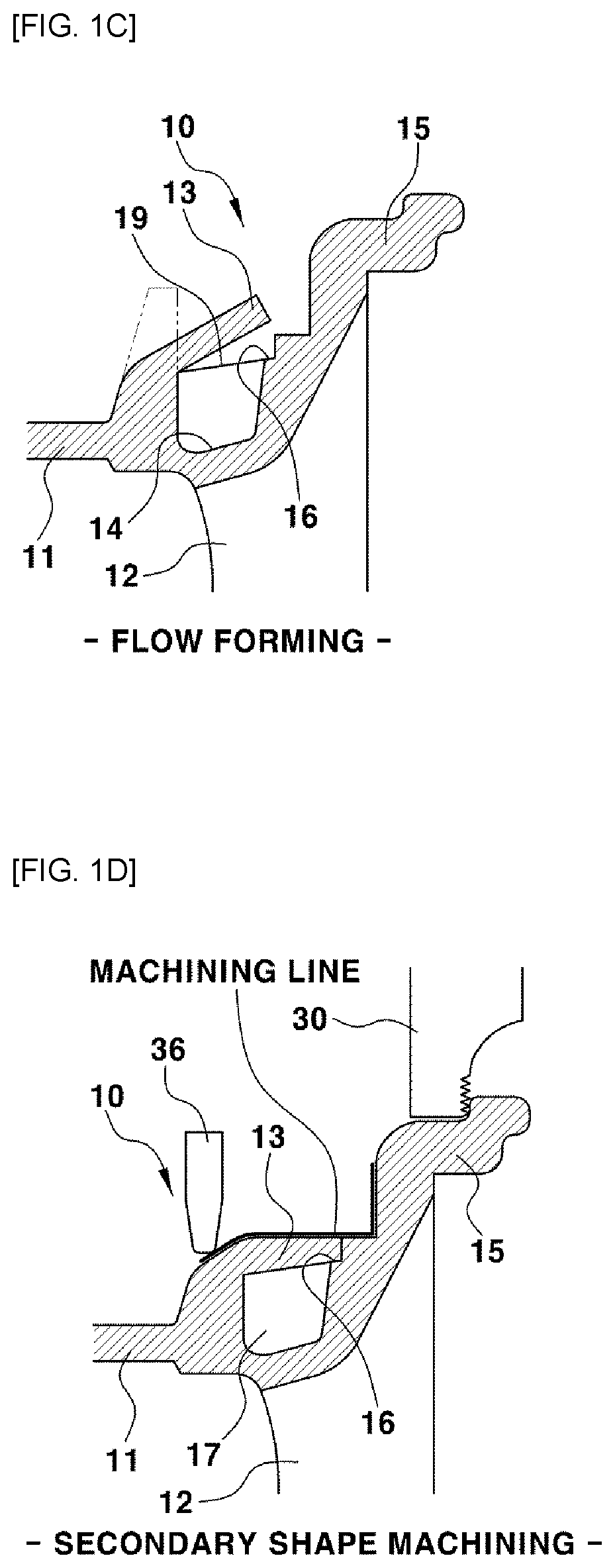 Vehicle wheel having adjustable insert neck and method for manufacturing the same