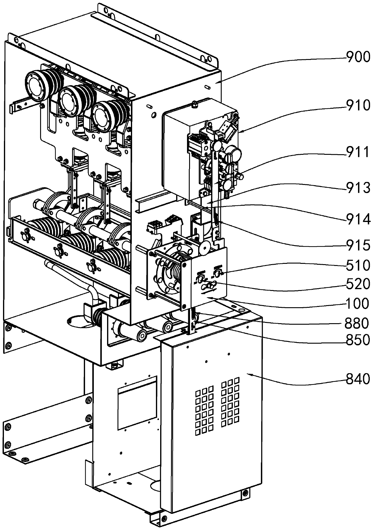 Gas-insulated ring main unit interlocking device