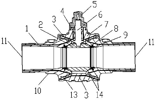 PE gas ball valve with steel frame