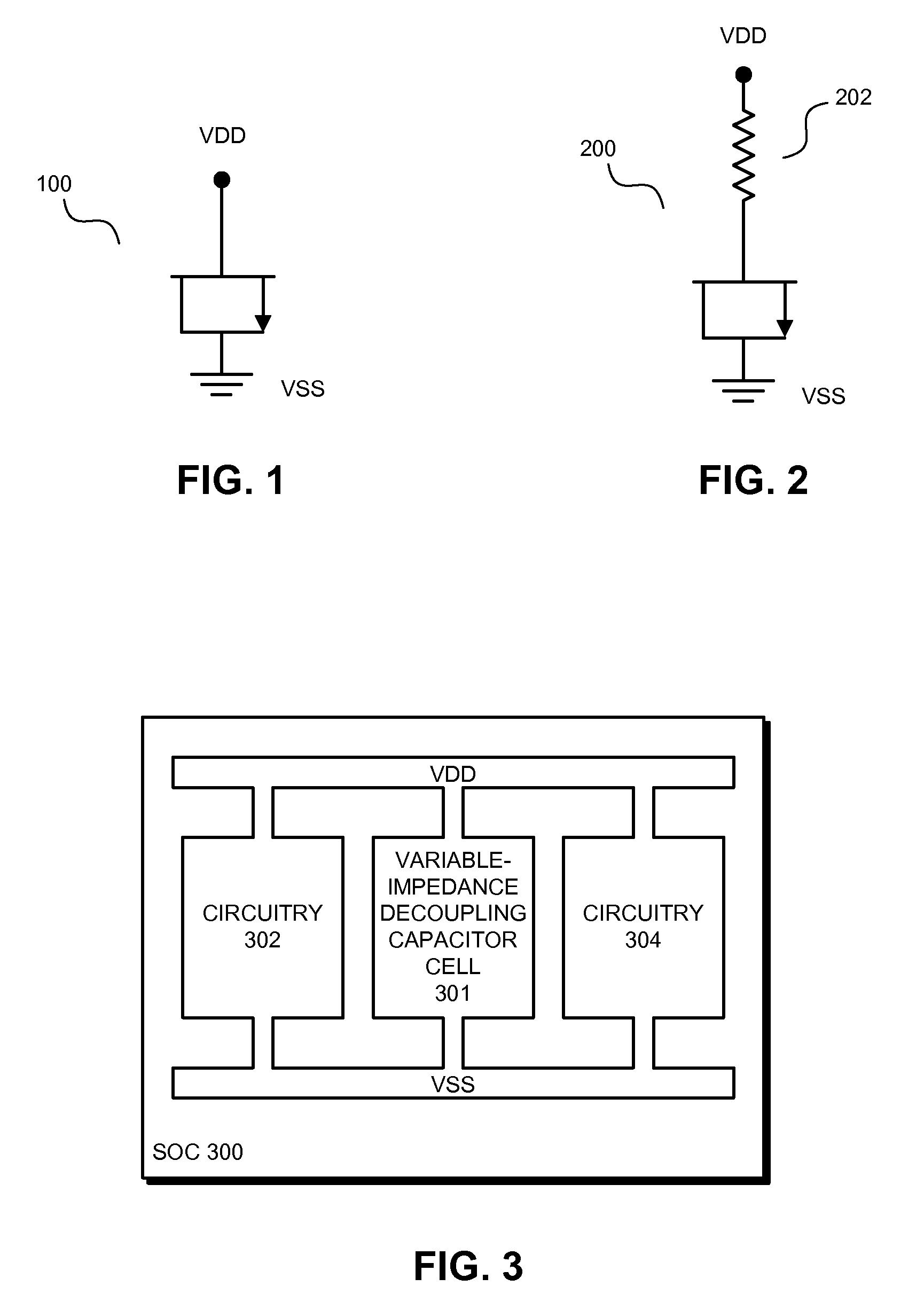 Variable-impedance gated decoupling cell