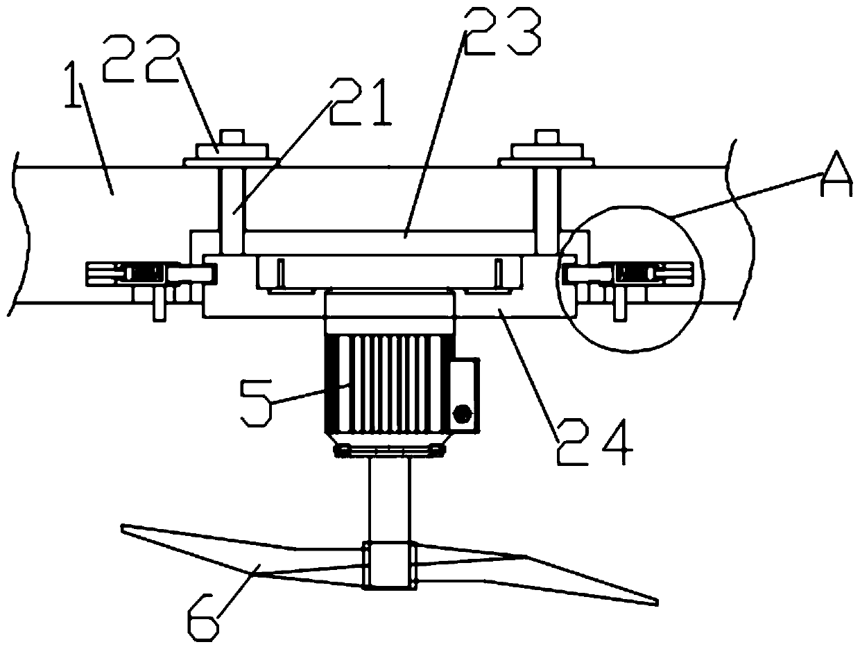 Hand-push-type field mower with mowing depth convenient to adjust