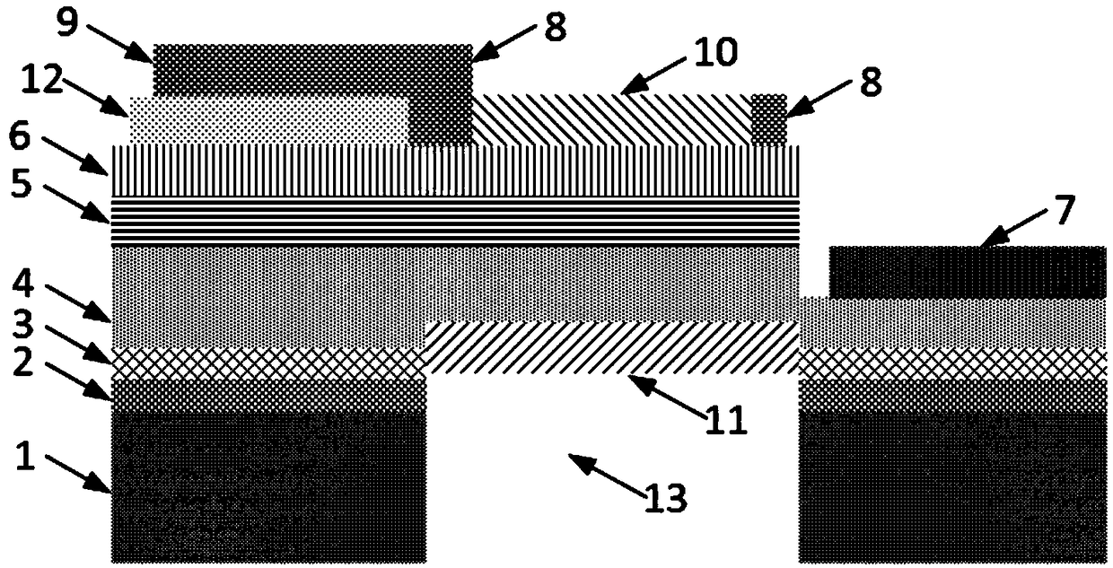 A vertical cavity surface emitting silicon substrate GaN laser based on a dielectric Bragg mirror and a preparation method thereof