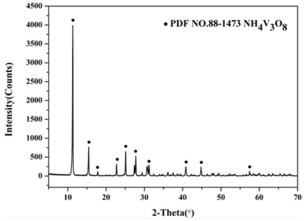 A kind of preparation method of biological carbon/ammonium vanadate lithium ion battery cathode material