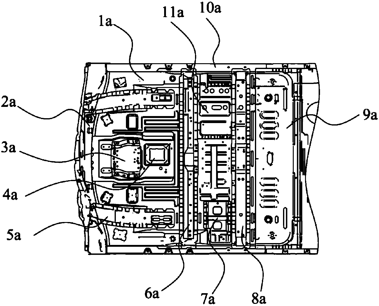 Front floor structure, front floor assembly and vehicle