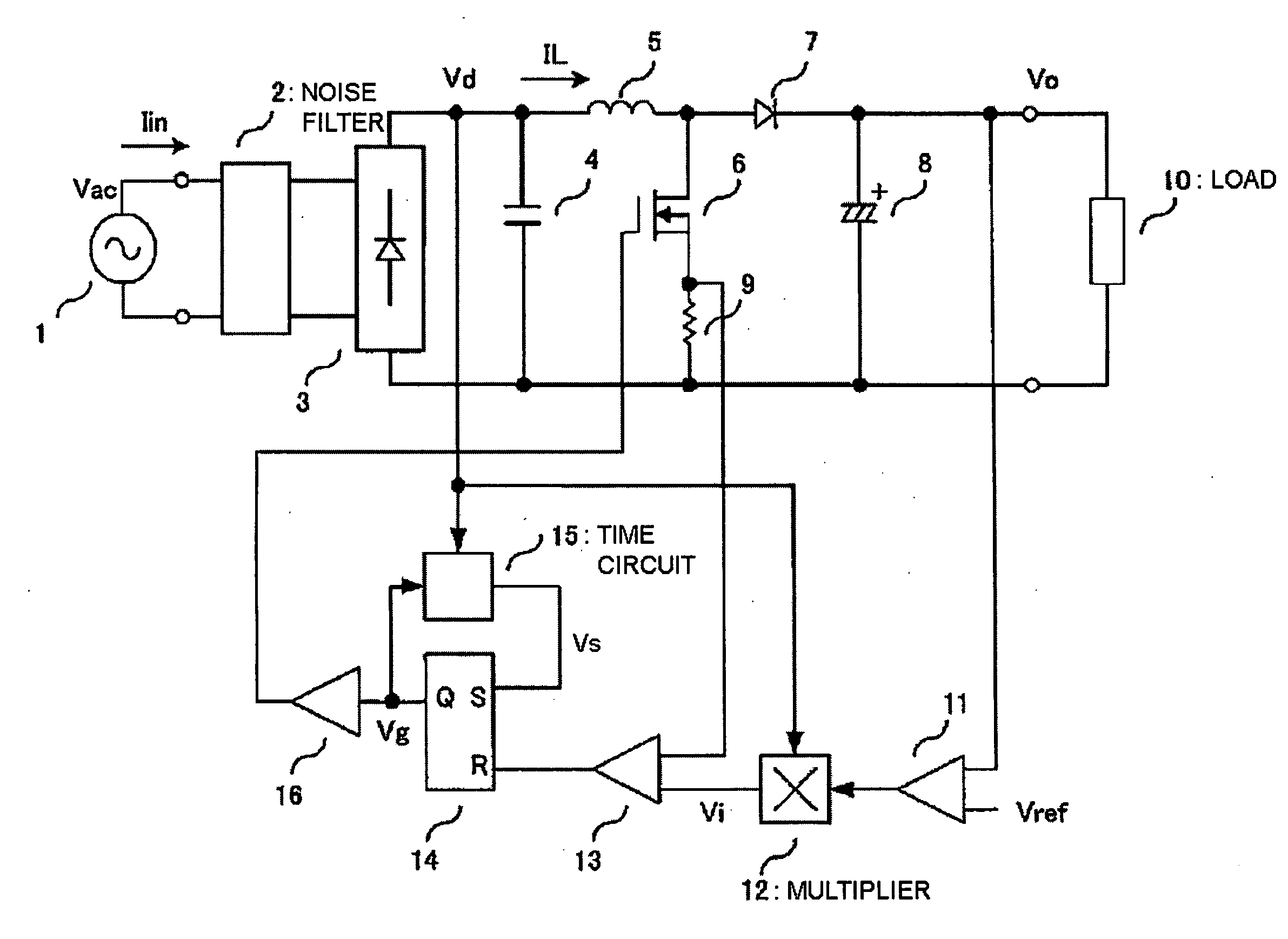 Control system of a power factor correction circuit