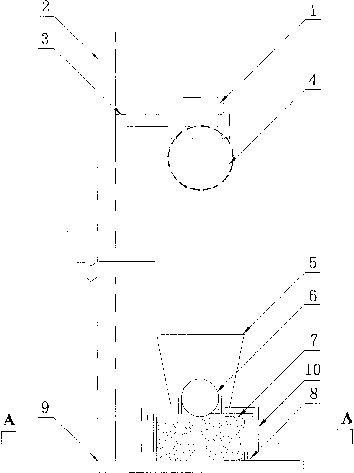 Drop hammer type shock test bench controlled by magnetic switch