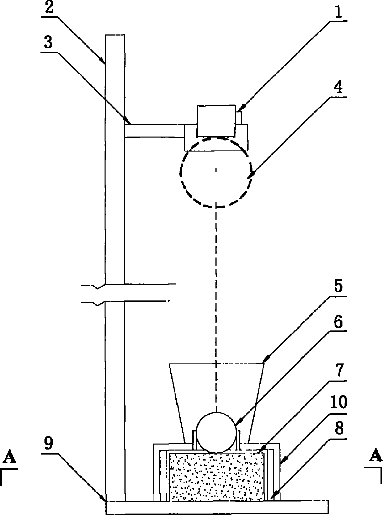 Drop hammer type shock test bench controlled by magnetic switch