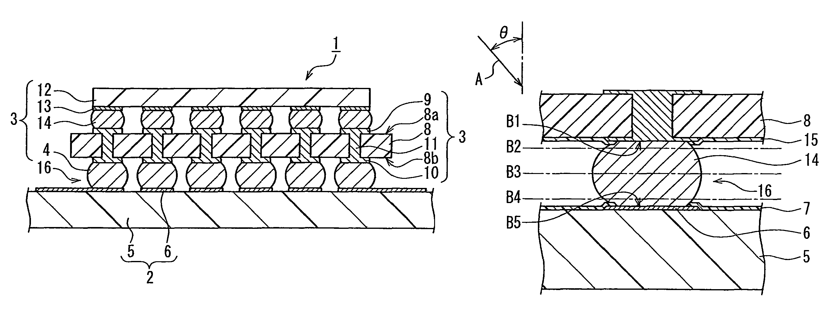 Electronic component package, electronic component mounted apparatus, method of inspecting bonding portion therein, and circuit board