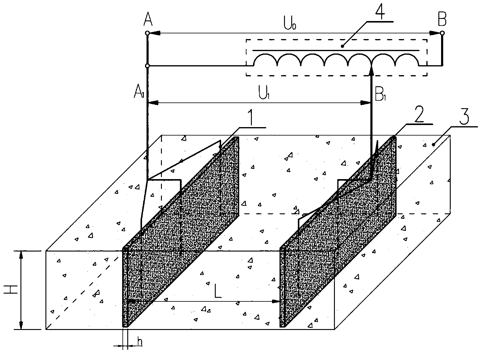 Method and device for obtaining uniform electric field for electrically repairing polluted soil
