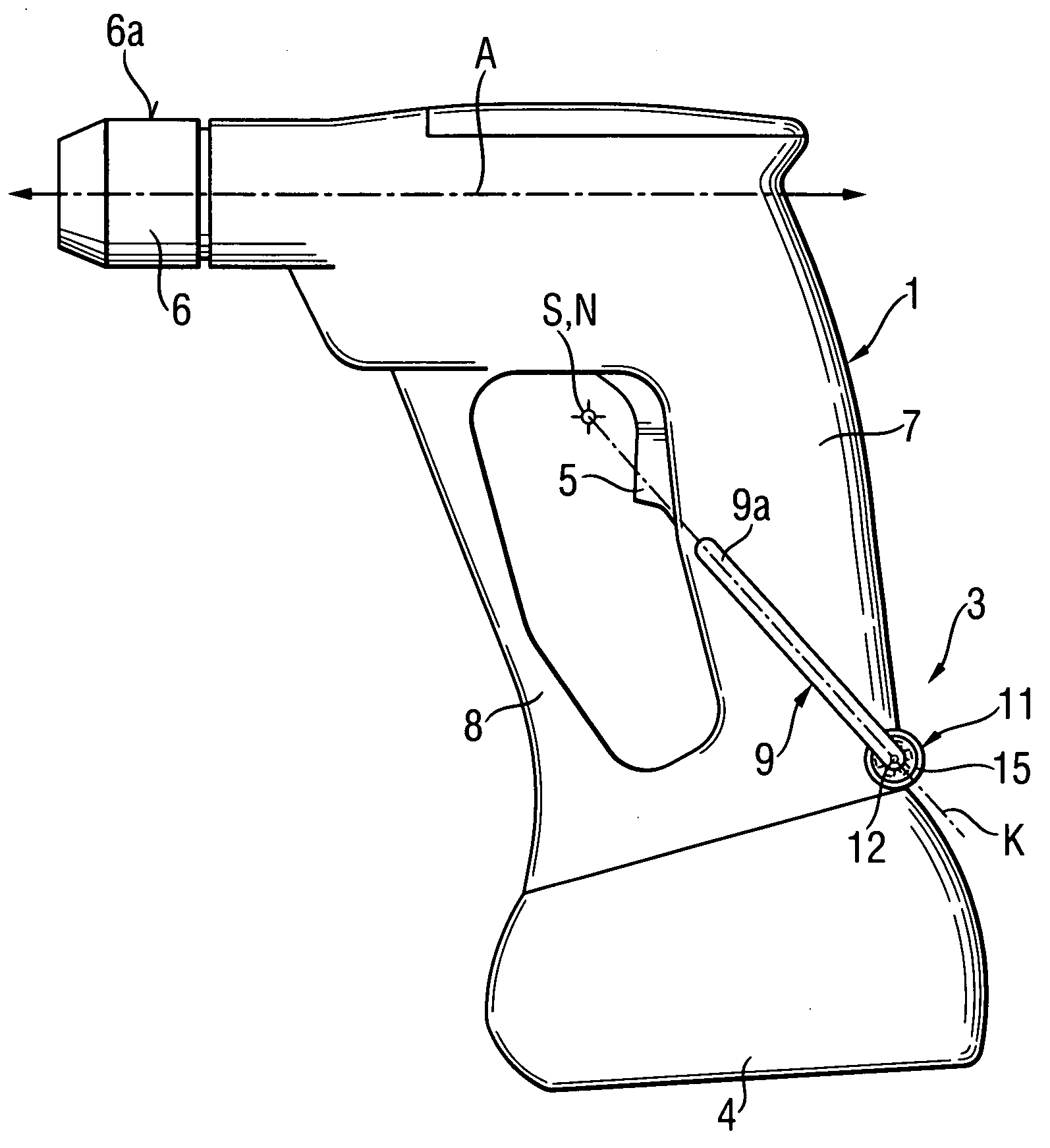 Hand-held power tool with a holding device