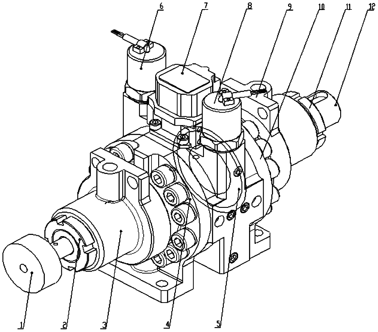 Integrated joint of oil running oscillating cylinder