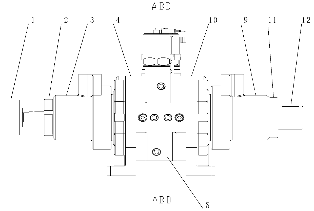 Integrated joint of oil running oscillating cylinder