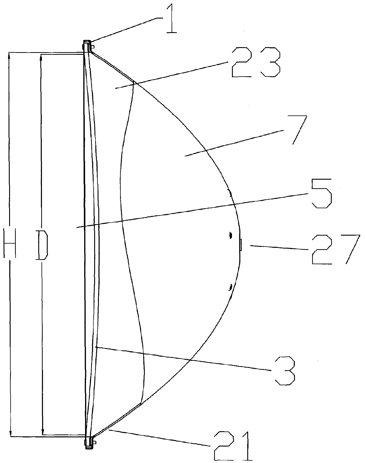 Reflector antenna radome attachment band clamp