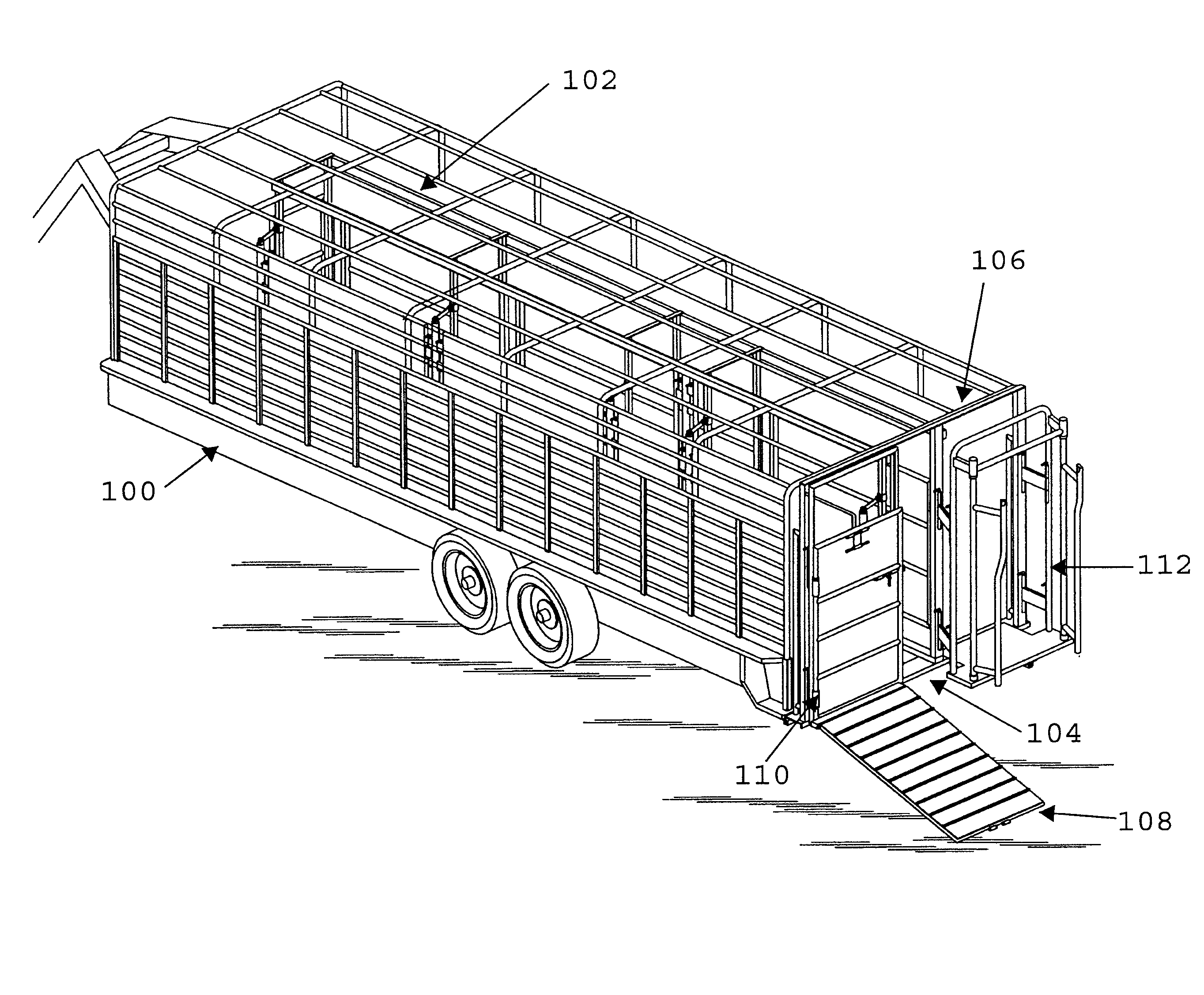 Livestock trailer corral assembly