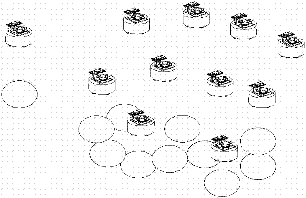 Group robot area coverage search system imitating physarum polycephalum foraging behavior