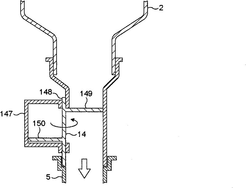 Single piece device for storing, metering and mixing a powder with a diluent