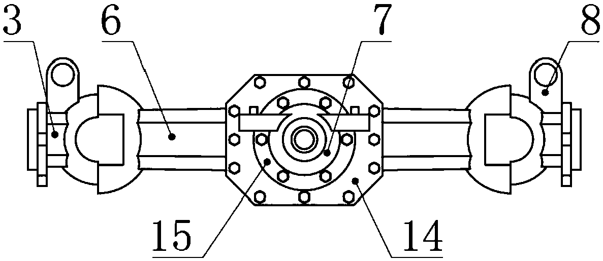 Single-hydraulic-cylinder power-assisted steering drive axle adopting forked type adjusting arms